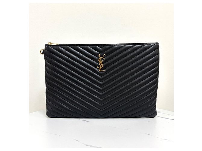 Saint Laurent Clutch Monogram Matelassé Black Nero - vista 2