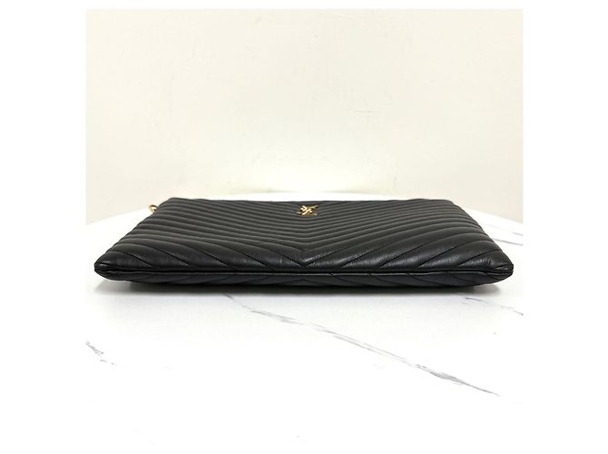 Saint Laurent Clutch Monogram Matelassé Black Nero - vista 6