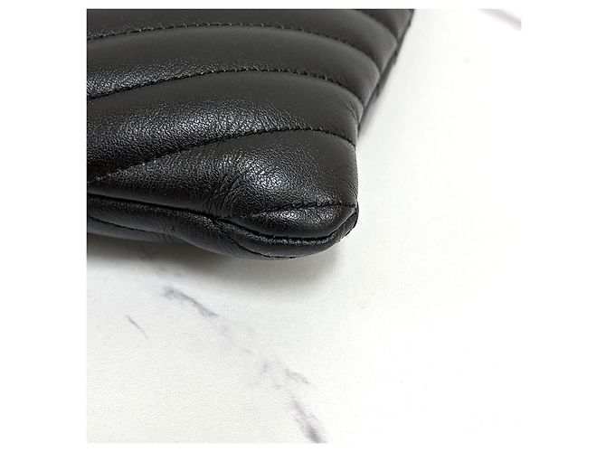 Saint Laurent Clutch Monogram Matelassé Black Nero - vista 8