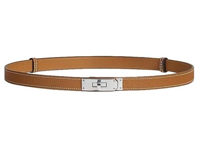 Hermès Cinturón Kelly para mujer Hebilla Oro Plata Naranja - vista 2
