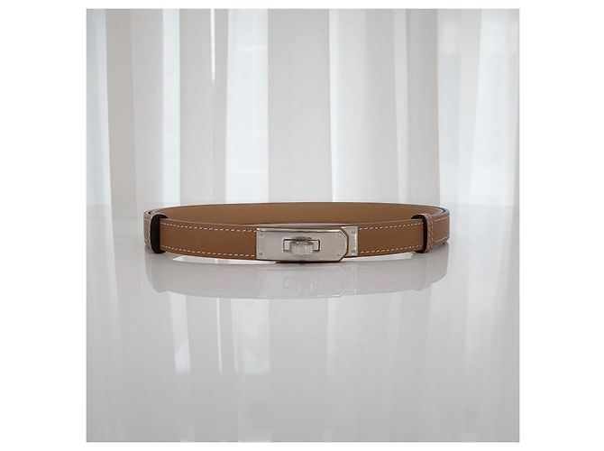 Hermès Cinturón Kelly para mujer Hebilla Oro Plata Naranja - vista 4