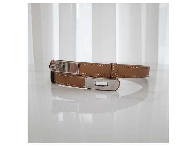 Hermès Cinturón Kelly para mujer Hebilla Oro Plata Naranja - vista 6
