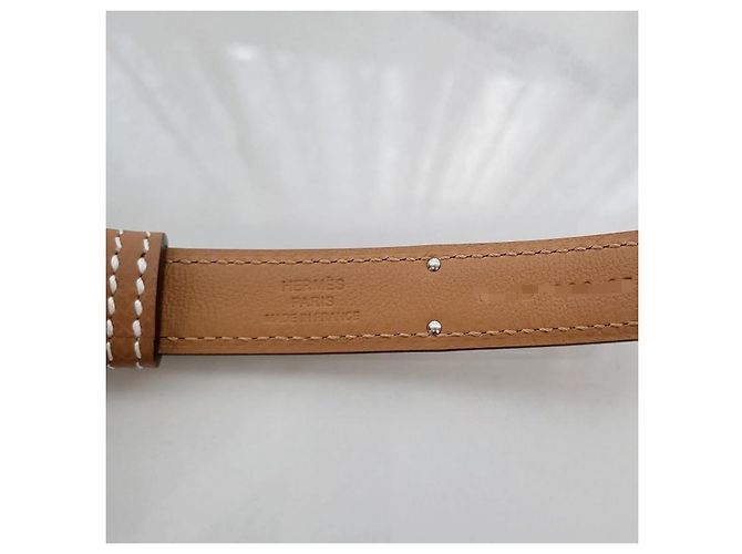 Hermès Cinturón Kelly para mujer Hebilla Oro Plata Naranja - vista 8