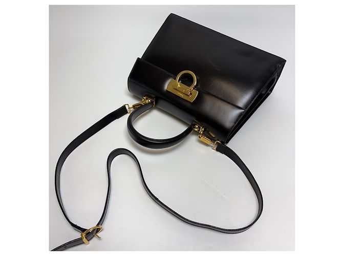Salvatore Ferragamo Borsa a Tracolla Tote Gancini (Usata, Black) Nero - vista 12