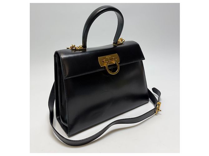 Salvatore Ferragamo Borsa a Tracolla Tote Gancini (Usata, Black) Nero - vista 5