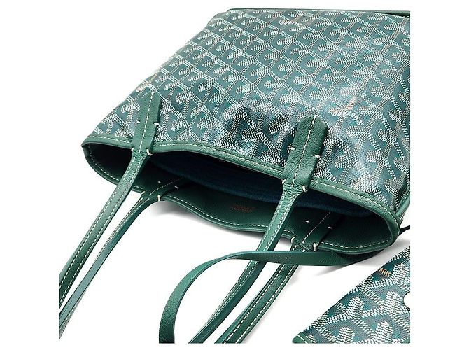 Goyard Mini Anjou Tote Bag Leder Grün - Ansicht 6