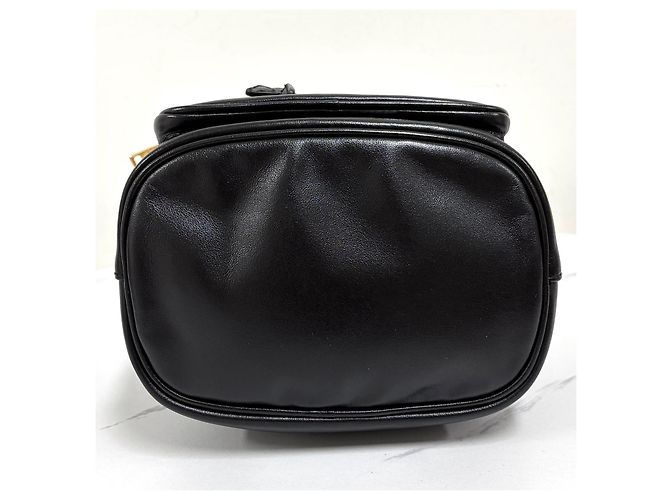 Prada Borsa bucket in pelle con logo triangolare nera Nero - vista 13