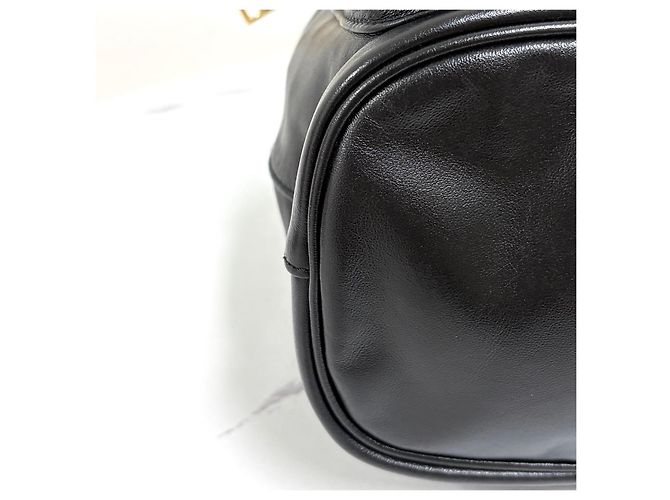 Prada Borsa bucket in pelle con logo triangolare nera Nero - vista 14