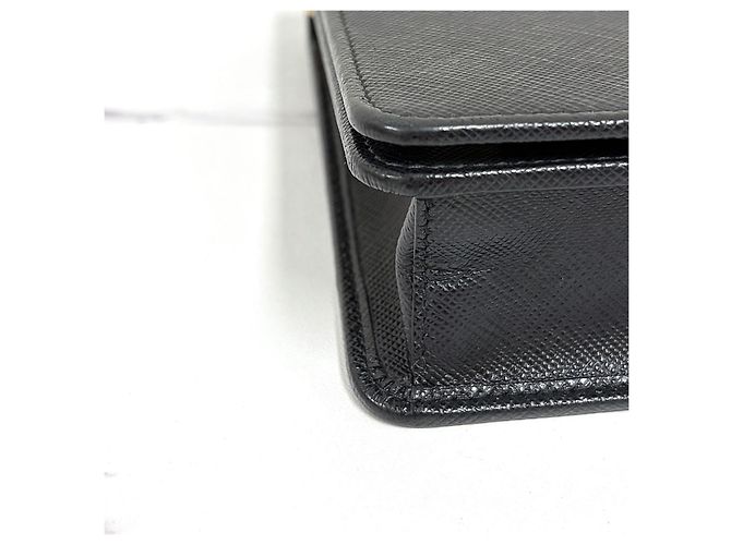 Prada Borsa a tracolla Saffiano Logo Chain Nera Nero - vista 14