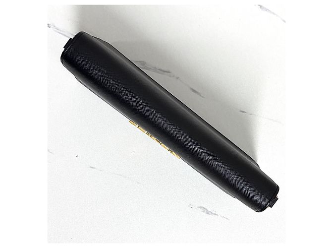 Prada Borsa a tracolla Saffiano Logo Chain Nera Nero - vista 16