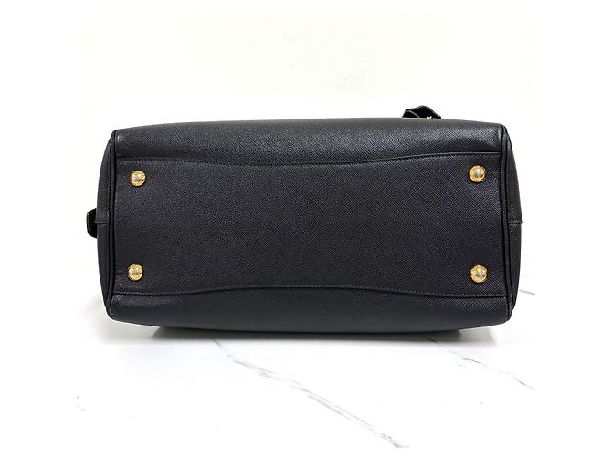 Prada Borsa Tote Boston Saffiano Lux con Logo Triangle Nero - vista 14