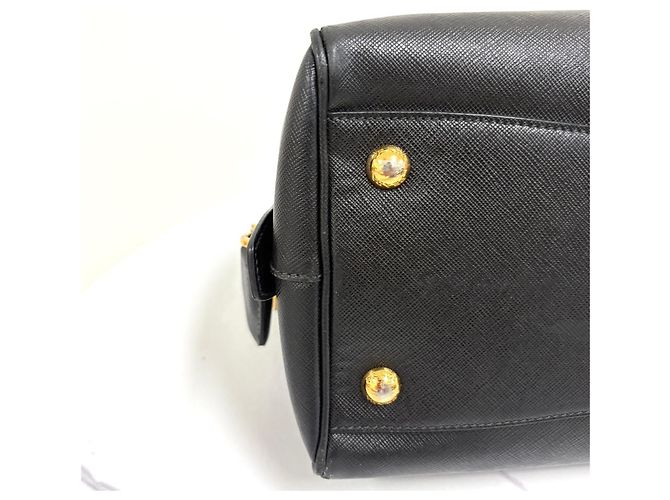 Prada Borsa Tote Boston Saffiano Lux con Logo Triangle Nero - vista 15