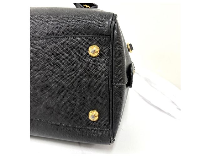 Prada Borsa Tote Boston Saffiano Lux con Logo Triangle Nero - vista 16