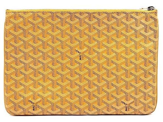 Clutch Goyard Sena MM Gialla in Pelle Giallo - vista 3