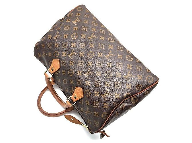 Louis Vuitton Monogram Speedy 35 Borsa Tote Marrone - vista 4