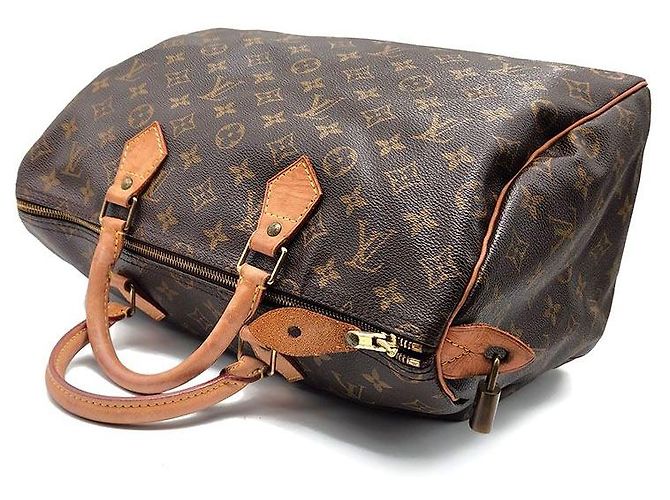 Louis Vuitton Monogram Speedy 35 Borsa Tote Marrone - vista 6