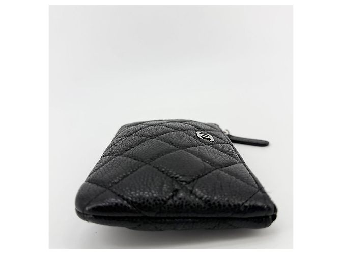 Chanel Mini Pochette Caviar Nera in Pelle Nero - vista 5