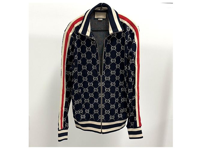 Gucci Giacca Technical Track con zip Blu - vista 2