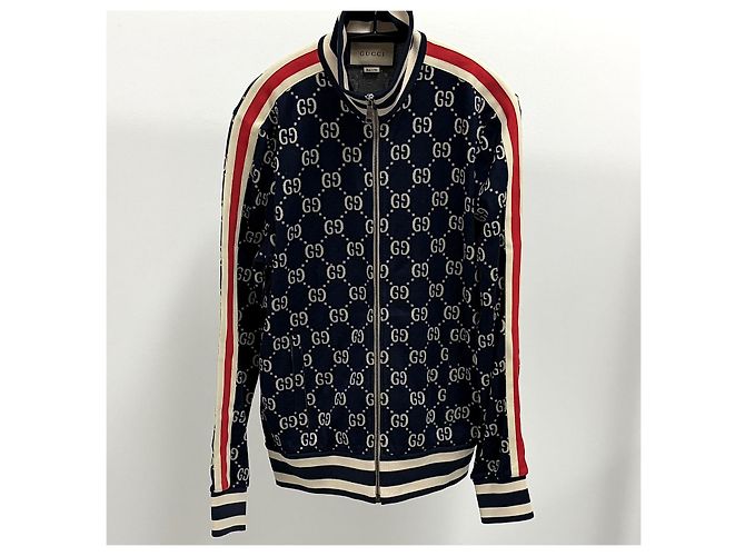 Gucci Giacca Technical Track con zip Blu - vista 3