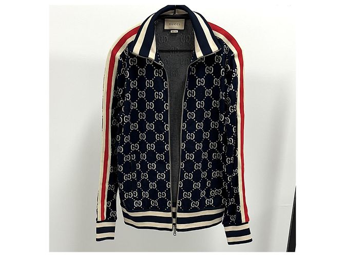 Gucci Giacca Technical Track con zip Blu - vista 4