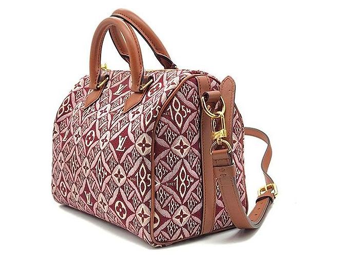 Louis Vuitton Bandoulière Speedy 25 Pelle Rosso Bordeaux - vista 2