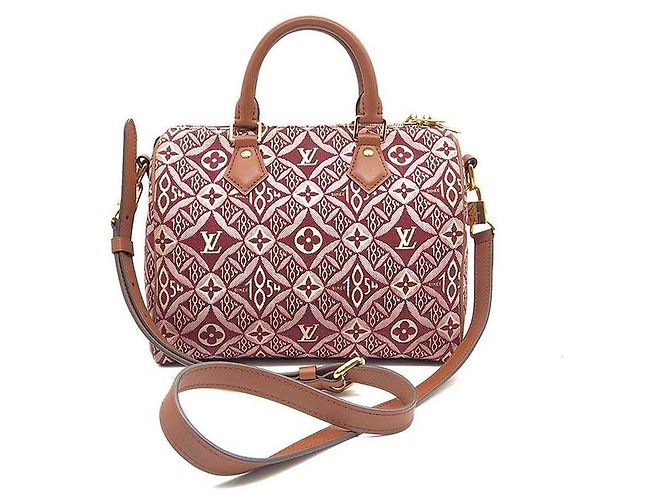 Louis Vuitton Bandoulière Speedy 25 Pelle Rosso Bordeaux - vista 3