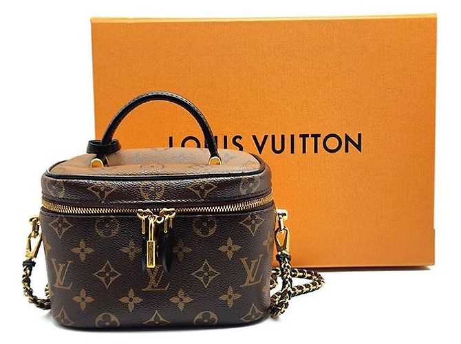 Borsa Louis Vuitton Monogram Vanity PM Marrone - vista 9