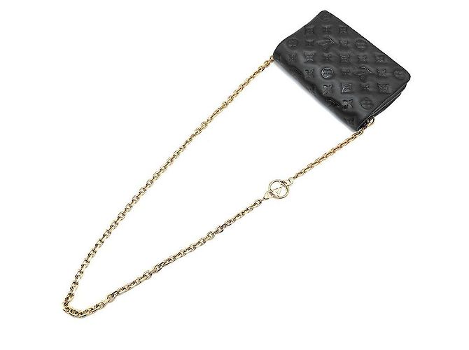 Louis Vuitton Pochette Coussin in pelle nera Nero - vista 4