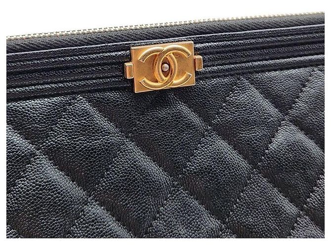 Chanel Clutch Caviar Boy Large Nero - vista 7