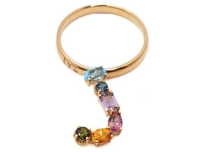 Dolce & Gabbana Anello alfabeto multicolore in oro giallo Misura - vista 4