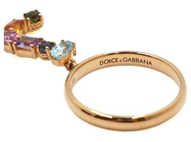 Dolce & Gabbana Anello alfabeto multicolore in oro giallo Misura - vista 5