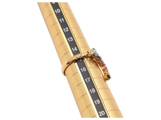 Dolce & Gabbana Anello alfabeto multicolore in oro giallo Misura - vista 6