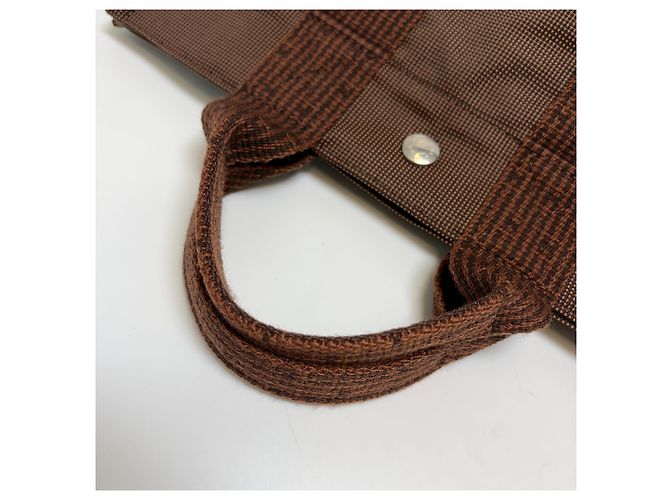 Hermès Borsa Tote Furuto Canvas PM Brown (Top Grade) Marrone - vista 11