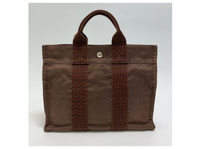 Hermès Borsa Tote Furuto Canvas PM Brown (Top Grade) Marrone - vista 7