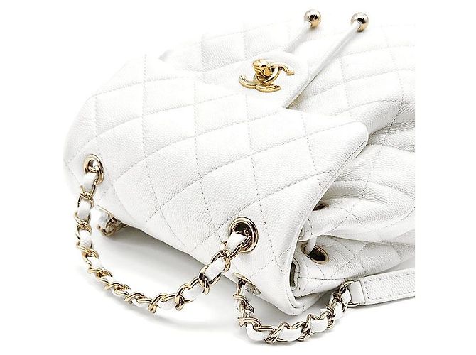 Chanel Zaino Piccolo Caviar Urban Spirit Bianco - vista 5