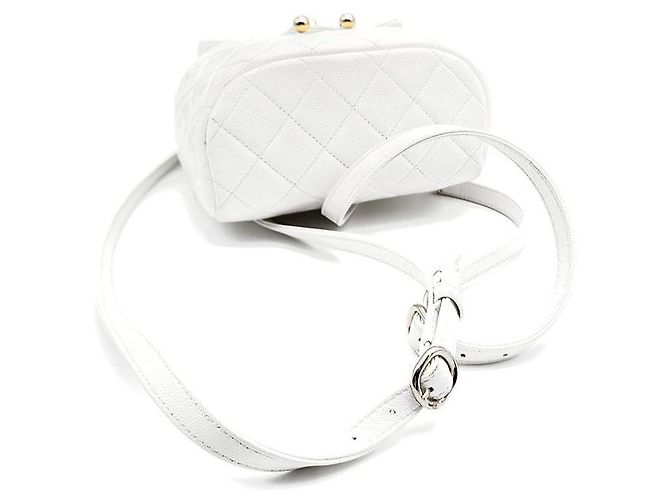 Chanel Zaino Piccolo Caviar Urban Spirit Bianco - vista 6