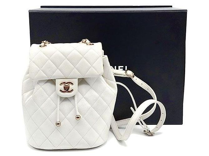 Chanel Zaino Piccolo Caviar Urban Spirit Bianco - vista 8