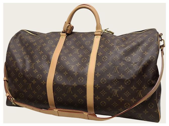Louis Vuitton Monogram Bandoulière Keepall with Chip Braun - Ansicht 2