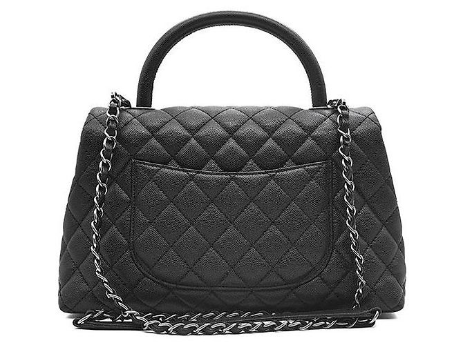 Chanel Caviar Coco Handle 28 Nero in Pelle - vista 3
