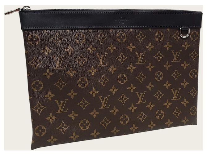 Louis Vuitton Pouch Discovery Monogram Macassar Marrone - vista 3
