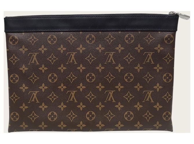 Louis Vuitton Pouch Discovery Monogram Macassar Marrone - vista 5