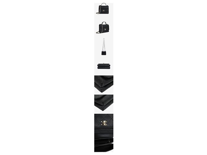 Chanel Mini Serie con Manico Superiore e Patta Matelassé Quilted Nero - vista 2