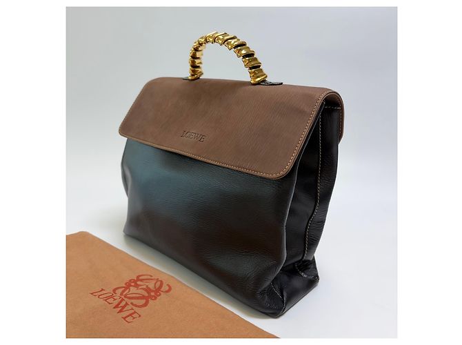 Loewe Velzquez Two-Tone Tote Bag mit Tragegriffen Braun - Ansicht 6