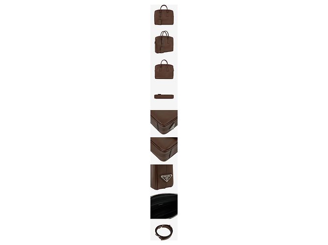 Prada Borsetta in pelle Saffiano Coffee Marrone - vista 2