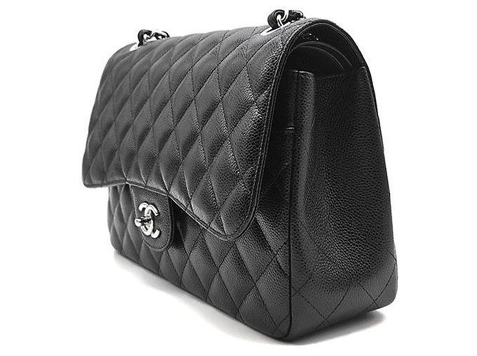 Chanel Caviar Classic Jumbo Borsa in pelle nera Nero - vista 2
