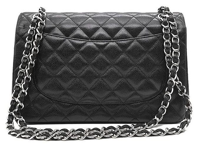 Chanel Caviar Classic Jumbo Borsa in pelle nera Nero - vista 3