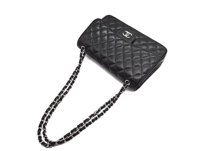 Chanel Caviar Classic Jumbo Borsa in pelle nera Nero - vista 4