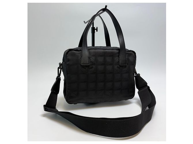 Borsa Tote 2WAY Chanel Nera in Jacquard di Nylon Nero - vista 10