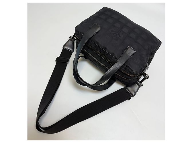 Borsa Tote 2WAY Chanel Nera in Jacquard di Nylon Nero - vista 11