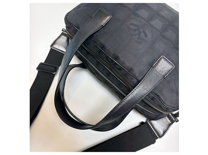 Borsa Tote 2WAY Chanel Nera in Jacquard di Nylon Nero - vista 12